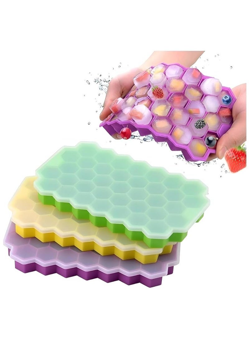 قالب مكعبات ثلج مرن من السيليكون مع غطاء قابل للفصل متعدد الألوان - Image 1